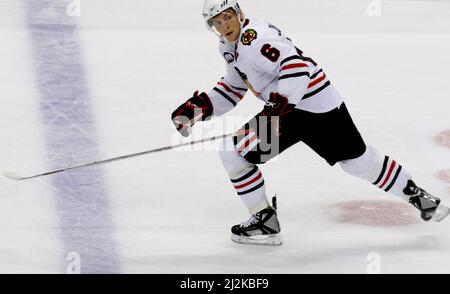 Magnus Johansson à Chicago Black Hawks, Minnesota, États-Unis. Banque D'Images