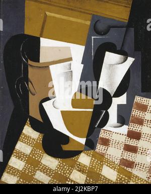 Art par Juan gris - verre et pichet à vin (1916) Banque D'Images