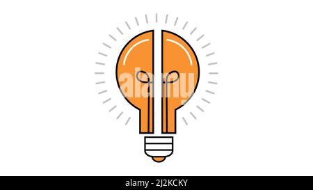Ampoule isolée sur fond blanc. Idée signe, solution, concept de pensée. Éclairage lampe électrique. Illustration de Vecteur