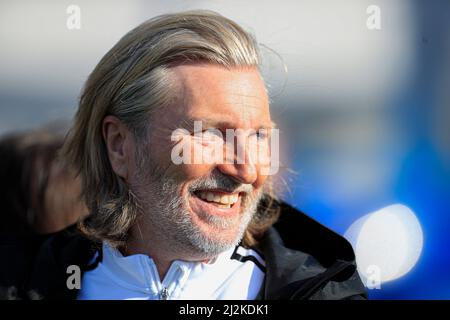 Macclesfield, Royaume-Uni. 02nd avril 2022. Robbie Savage, Directeur du football au Macclesfield FC à Macclesfield, Royaume-Uni, le 4/2/2022. (Photo de Conor Molloy/News Images/Sipa USA) crédit: SIPA USA/Alay Live News Banque D'Images