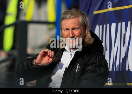 Macclesfield, Royaume-Uni. 02nd avril 2022. Robbie Savage, Directeur du football au Macclesfield FC à Macclesfield, Royaume-Uni, le 4/2/2022. (Photo de Conor Molloy/News Images/Sipa USA) crédit: SIPA USA/Alay Live News Banque D'Images