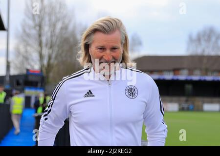 Macclesfield, Royaume-Uni. 02nd avril 2022. Robbie Savage Directrice du football au Macclesfield FC à Macclesfield, Royaume-Uni, le 4/2/2022. (Photo de Conor Molloy/News Images/Sipa USA) crédit: SIPA USA/Alay Live News Banque D'Images