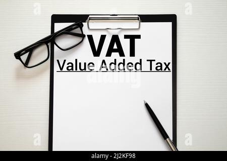 Taxe sur la valeur ajoutée TVA financement notion de comptabilité fiscale. Banque D'Images
