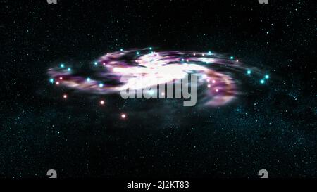 une galaxie spirale quelque part dans l'univers (rendu 3d) Banque D'Images