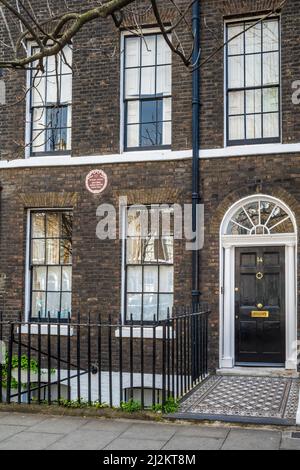 Sydney Smith House au 14 Doughty Street, Holborn, Londres - plaque commémorative LCC sur la maison de l'auteur et Wit Sydney Smith (1771-1845). Banque D'Images