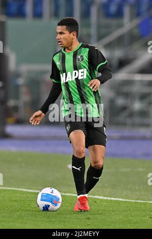 2nd avril 2022 : Stadio Olimpico, Rome, Italie; Serie A football, SS Lazio contre Sassuolo; Rogerio de US Sassuolo Banque D'Images