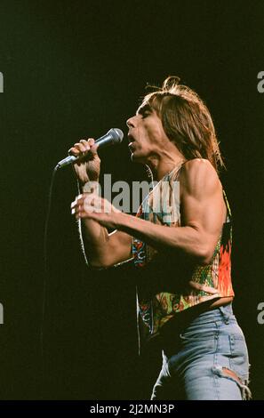 Iggy Pop (chanteur des États-Unis) se interprétant au Reading Rock Festival, Little John's Farm, Reading, Angleterre, le vendredi 23rd août 1991. Iggy a pour nom de naissance James Newell Osterberg, Jr. Iggy a pour liste de jeux le long de la rue, My Baby veut Rock & Roll, Raw Power, Gimme danger, Loose, T.V. Œil, saleté, os d'amour, cinq pieds un, China Girl, Lust for Life, Candy photo prise le 23rd août 1991 Banque D'Images