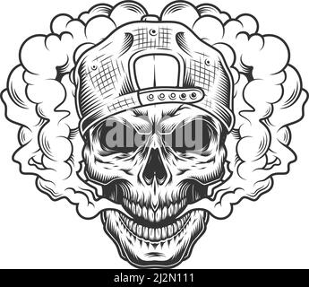 Concept de couche de crâne dans la casquette. Illustration vectorielle Illustration de Vecteur