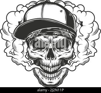 Concept de couche de crâne dans la casquette. Illustration vectorielle Illustration de Vecteur