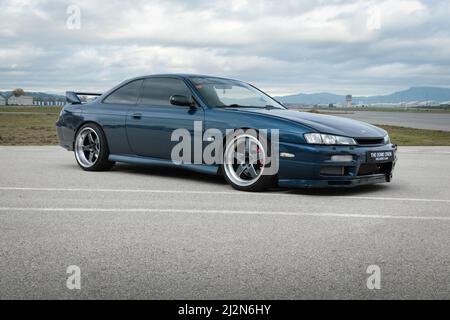 MONTMELO, ESPAGNE-10 OCTOBRE 2021 : 1994 Nissan Silvia S 14 (AKA Nissan 200SX ou Nissan 240SX) Banque D'Images