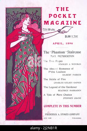 Art Louis Rhead - affiche Art nouveau - The Pocket magazine (1896) Banque D'Images