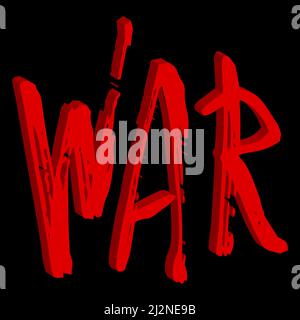 Illustration vectorielle sous la forme du message no war. Motif grunge style noir et rouge avec effet 3D Illustration de Vecteur