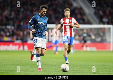 Ximo Navarro d'Alaves lors du championnat d'Espagne la Liga football match entre Atletico de Madrid et Deportivo Alaves le 2 avril 2022 au stade Wanda Metropolitano à Madrid, Espagne - photo: Oscar J Barroso/DPPI/LiveMedia Banque D'Images