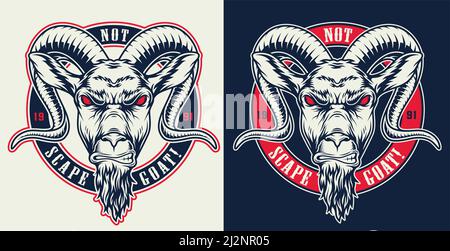 Emblèmes de chèvre. Concept imprime des conceptions. Illustration vectorielle Illustration de Vecteur