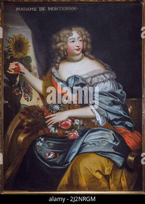 Portrait de Madame de Montespan en flore - Marquise de Montespan - aile sur toile- 17eme siecle - le Mans Musée de Tessé Banque D'Images