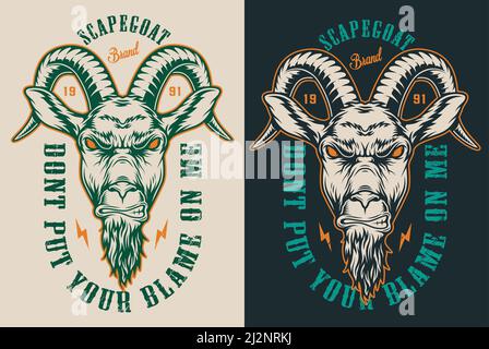 Emblèmes de chèvre. Concept imprime des conceptions. Illustration vectorielle Illustration de Vecteur
