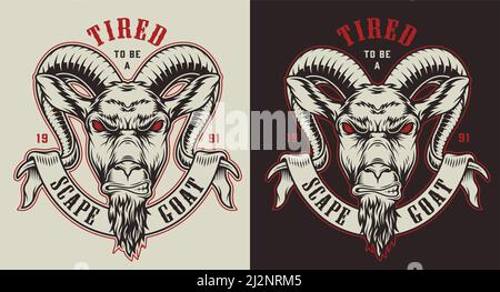 Emblèmes de chèvre. Concept imprime des conceptions. Illustration vectorielle Illustration de Vecteur