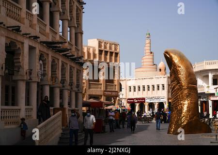 Souq Waqif, Doha en tant que Qatar prépare la coupe du monde de la FIFA 2022 Banque D'Images