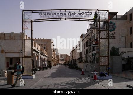 Souq Waqif, Doha en tant que Qatar prépare la coupe du monde de la FIFA 2022 Banque D'Images