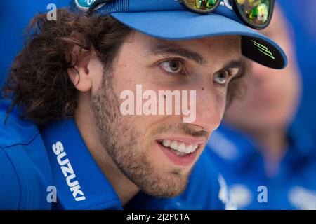 Alex Rins (Team SUZUKI ECSTAR) pendant le MotoGP HJC Helmets Motorrad Grand Prix Deutschland, à Sachsenring, en Allemagne, le 6th 2019 juillet Banque D'Images