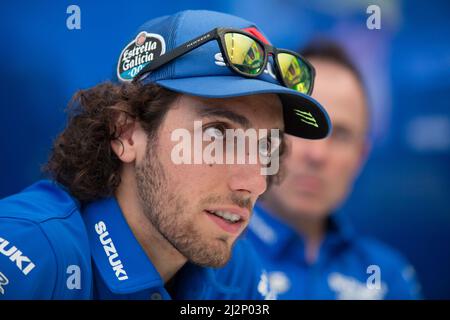 Alex Rins (Team SUZUKI ECSTAR) pendant le MotoGP HJC Helmets Motorrad Grand Prix Deutschland, à Sachsenring, en Allemagne, le 6th 2019 juillet Banque D'Images