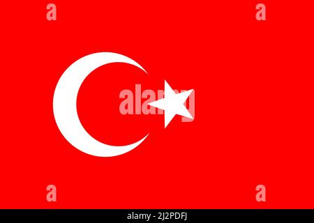 Turquie. Drapeau de la Turquie. Illustration du drapeau de la Turquie. Conception horizontale. Conception abstraite. Illustration. Carte. Banque D'Images