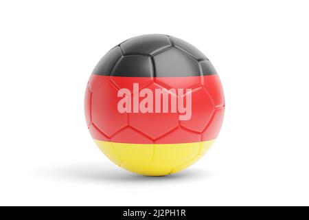 Ballon de football aux couleurs du drapeau allemand. 3d illustration. Banque D'Images