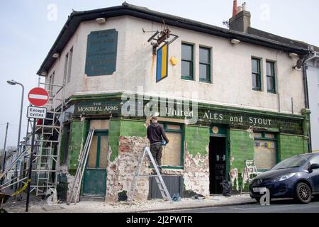 Pub Arms de Montréal Brighton Royaume-Uni Banque D'Images