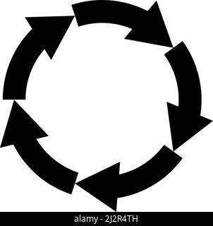 Circulaire, entourez les flèches comme abrogation, recyclage, icône de cycle, symbole. Illustration vectorielle, graphiques clip-art Illustration de Vecteur