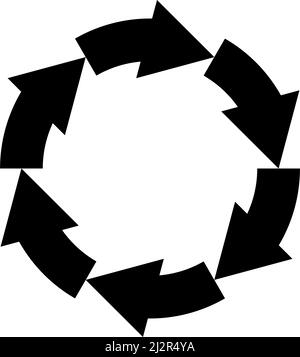 Circulaire, entourez les flèches comme abrogation, recyclage, icône de cycle, symbole. Illustration vectorielle, graphiques clip-art Illustration de Vecteur