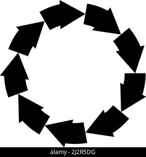 Circulaire, entourez les flèches comme abrogation, recyclage, icône de cycle, symbole. Illustration vectorielle, graphiques clip-art Illustration de Vecteur