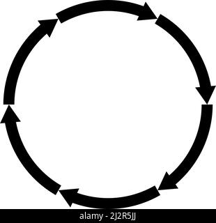 Circulaire, entourez les flèches comme abrogation, recyclage, icône de cycle, symbole. Illustration vectorielle, graphiques clip-art Illustration de Vecteur