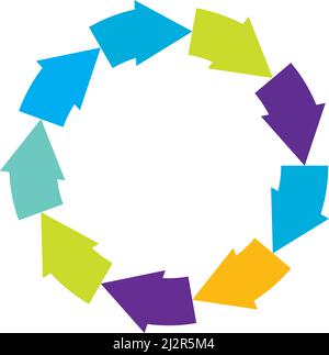 Circulaire, entourez les flèches comme abrogation, recyclage, icône de cycle, symbole. Illustration vectorielle, graphiques clip-art Illustration de Vecteur