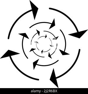 Circulaire, élément de flèche circulaire comme recyclage, mise à jour, actualiser et recharger icône, symbole - illustration vectorielle stock, graphiques clip-art Illustration de Vecteur