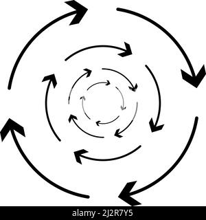 Circulaire, élément de flèche circulaire comme recyclage, mise à jour, actualiser et recharger icône, symbole - illustration vectorielle stock, graphiques clip-art Illustration de Vecteur