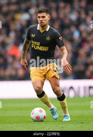 Londres, Royaume-Uni. 03rd avril 2022. 03 avril 2022 - Tottenham Hotspur v Newcastle United - Premier League - Tottenham Hotspur Stadium Bruno Guimaraes pendant le match contre Tottenham Picture Credit : Credit: Mark pain/Alay Live News Banque D'Images