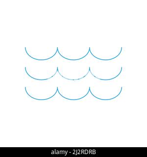 Icône de vague d'eau. Symbole océan et mer. Illustration vectorielle isolée sur blanc. Illustration de Vecteur