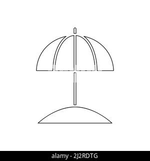 Icône de la ligne noire du parasol. Vocations concept d'été. Illustration de vacances vectorielles Illustration de Vecteur