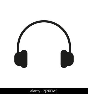 Icône de vecteur casque. Musique. Symbole écouteurs. Illustration isolée sur fond blanc Illustration de Vecteur