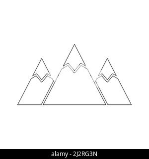 Icône de la ligne de montagnes. Concept de contour avantage de voyage. Vecteur isolé sur blanc Illustration de Vecteur