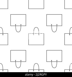 La ligne de magasinage sacs à motif sans couture. Concept de sac de vente. Illustration vectorielle. Illustration de Vecteur