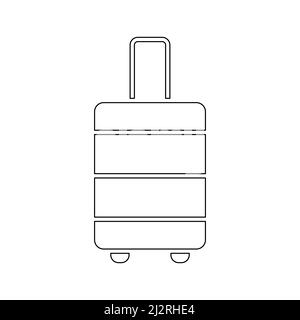 Icône de ligne de valise. Symbole de contour des bagages de voyage. Vecteur isolé sur blanc. Illustration de Vecteur