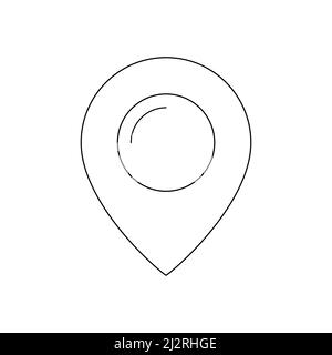 Icône de ligne d'emplacement. Mapper le symbole PIN. Signe de contour du pointeur. Illustration vectorielle isolée sur blanc. Illustration de Vecteur