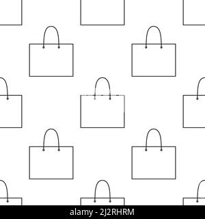 La ligne de magasinage sacs à motif sans couture. Concept de sac de vente. Illustration vectorielle. Illustration de Vecteur