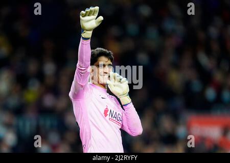 Barcelone, Espagne. 03rd avril 2022. Yassine Bounou Bono du FC Sevilla lors du match de la Liga entre le FC Barcelone et le FC Sevilla joué au stade Camp Nou le 3 avril 2022 à Barcelone, Espagne. (Photo de Sergio Ruiz/PRESSINPHOTO) Credit: PRESSINPHOTO SPORTS AGENCY/Alay Live News Banque D'Images