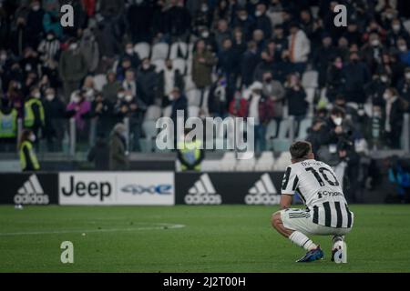 Turin, Italie. 03rd avril 2022. Turin. 2021/2022 série D'un match TIM League. Juventus contre Inter. Allianz Stadium en photo : Paulo Dybala crédit : Agence de photo indépendante/Alamy Live News Banque D'Images