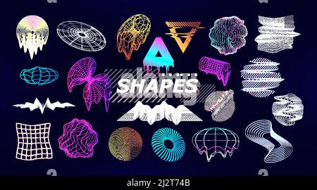 Formes futuristes rétro et tendance Illustration de Vecteur