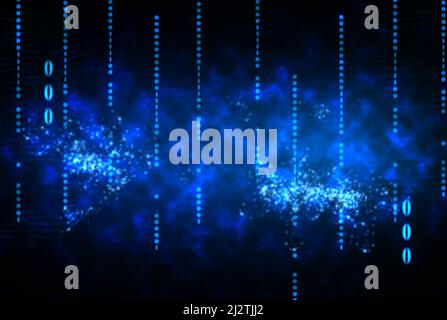 Arrière-plan de code binaire numérique. Toile de fond de l'univers numérique. Banque D'Images