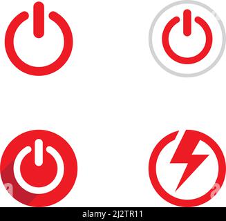 Modèle d'illustration vectorielle d'icône de bouton d'alimentation Illustration de Vecteur