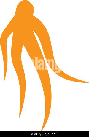 Modèle vectoriel d'illustration du logo ginseng Illustration de Vecteur